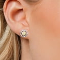 thumbnail image 3 of Gem Stone King 925 Sterling Silver Women Stud Earrings with Removable Jackets Round Cabochon Ethiopian Opal and Moissanite (1.02 Cttw), 3 of 6