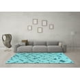 thumbnail image 3 of Ahgly Company Indoor Square Abstract Light Blue Modern Area Rugs, 7' Square, 3 of 4