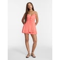 thumbnail image 2 of No Boundaries Sleeveless Tie Front Ruffle Romper, Women's XXS-XXL, 2 of 5