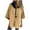 Khaki, variant on Women's Plus Size Winter Loose Casual Color Matching Jacket with Zipper Stand Collar Woolen Top