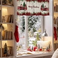 thumbnail image 4 of Merry Christmas Red Truck Valances for Windows, Plaid Xmas Tree Garland Vintage Letter Rod Pocket Valance Short Window Treatments Curtains for Kitchen Bathroom Bedroom Decor, 60 x 14 In, 4 of 9