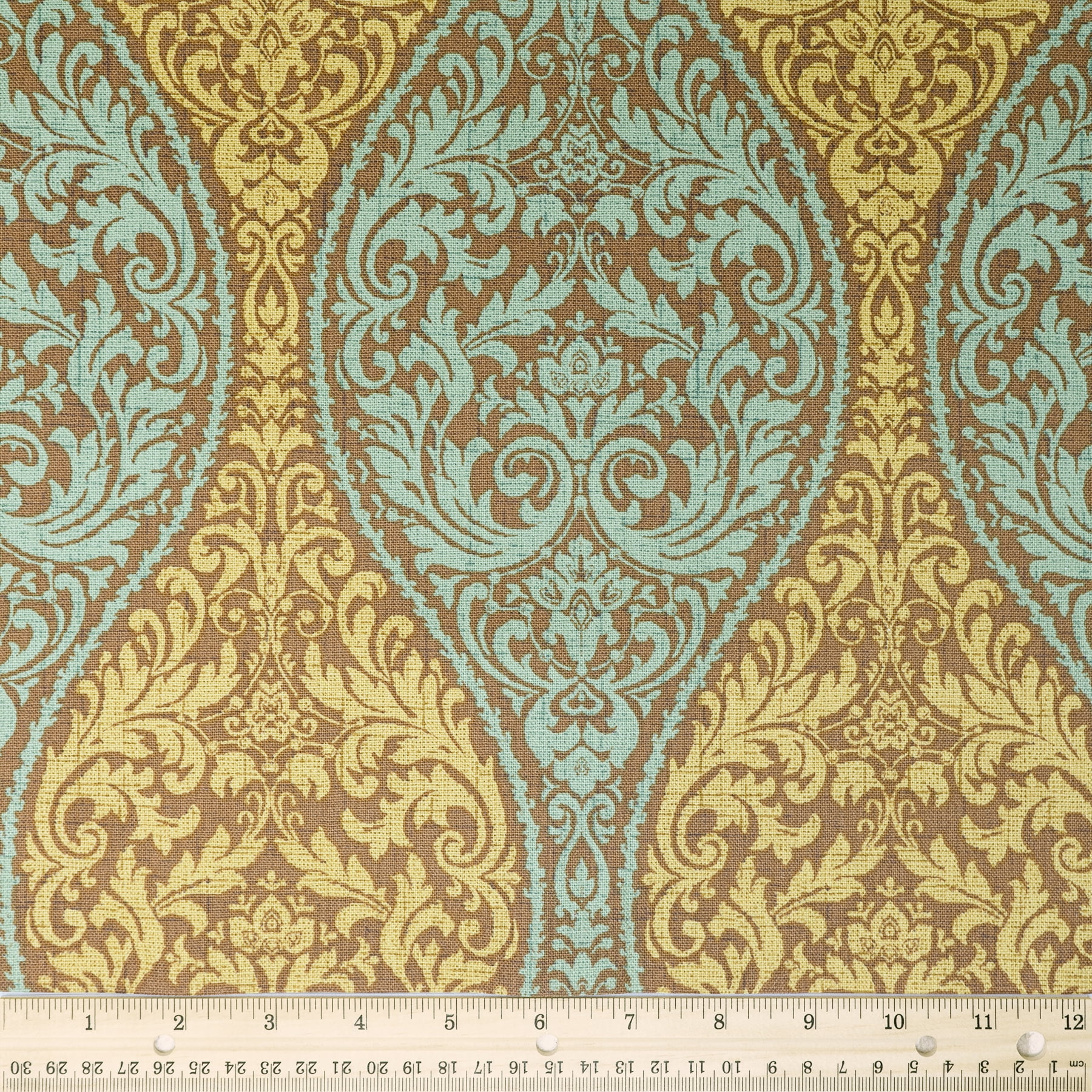 Waverly Inspirations 54' 100% Cotton Printed Sewing & Crafting Fabrics, 8 yd By the Bolt, Green, Yellow and Brown