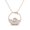 Rose Plated Silver, variant on 4 MM Round Moonstone Open Circle Wave 925 Sterling Silver Rose Vermeil Women Swirl Chain Necklace