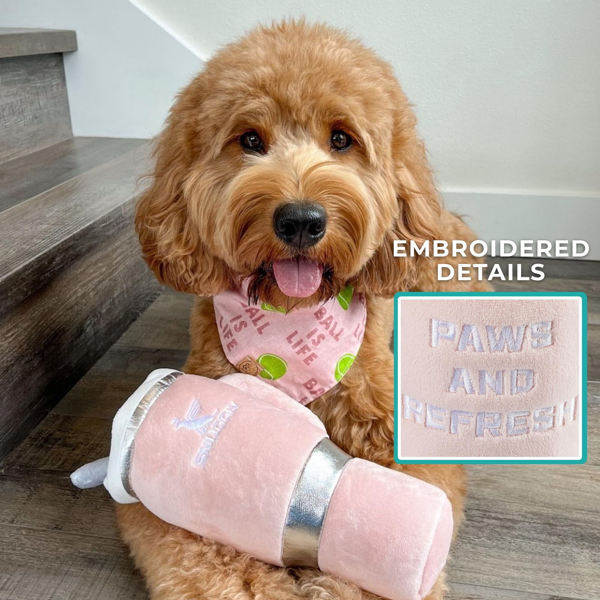 Snuggly Cup, Plush Designer Dog Toys With Interactive Squeaker, Stimulating Pet Enrichment, Machine-Washable & Safe Materials For All Breeds, One Size