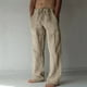 thumbnail image 1 of Pantalones largos para hombre, de algodón y lino, con cintura elástica, transpirables, cómodos y suaves, para playa, informales., 1 of 5