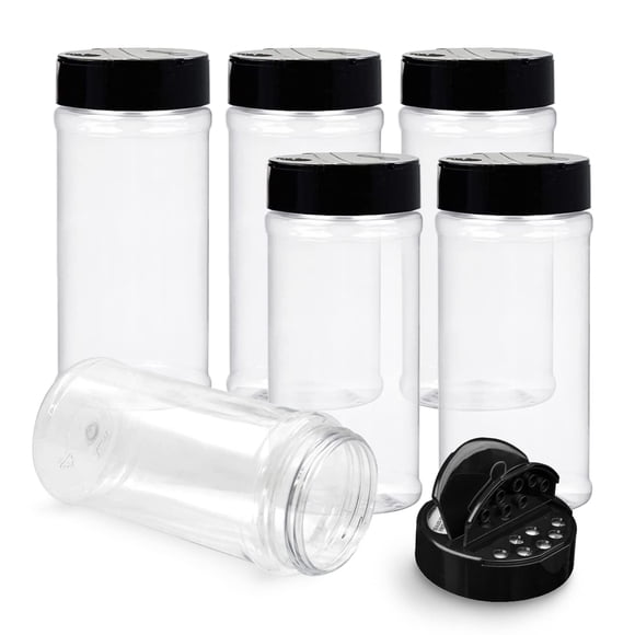 Jarros de especias RoyalHouse de plástico de 16 oz/500 ml con tapas para coctelera, 6 unidades