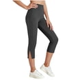 thumbnail image 3 of Bovxnpu Girls Capris Leggings Summer Casual Athletic Pants Casual Girls Capris Athletic with Pockets Elastic Solid Pants, 3 of 9