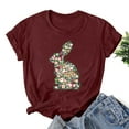 thumbnail image 2 of PVCS Womens Tops Clearance Under $5 Easter Women's Printed Short Sleeved Round Neck Shirt, 2 of 3