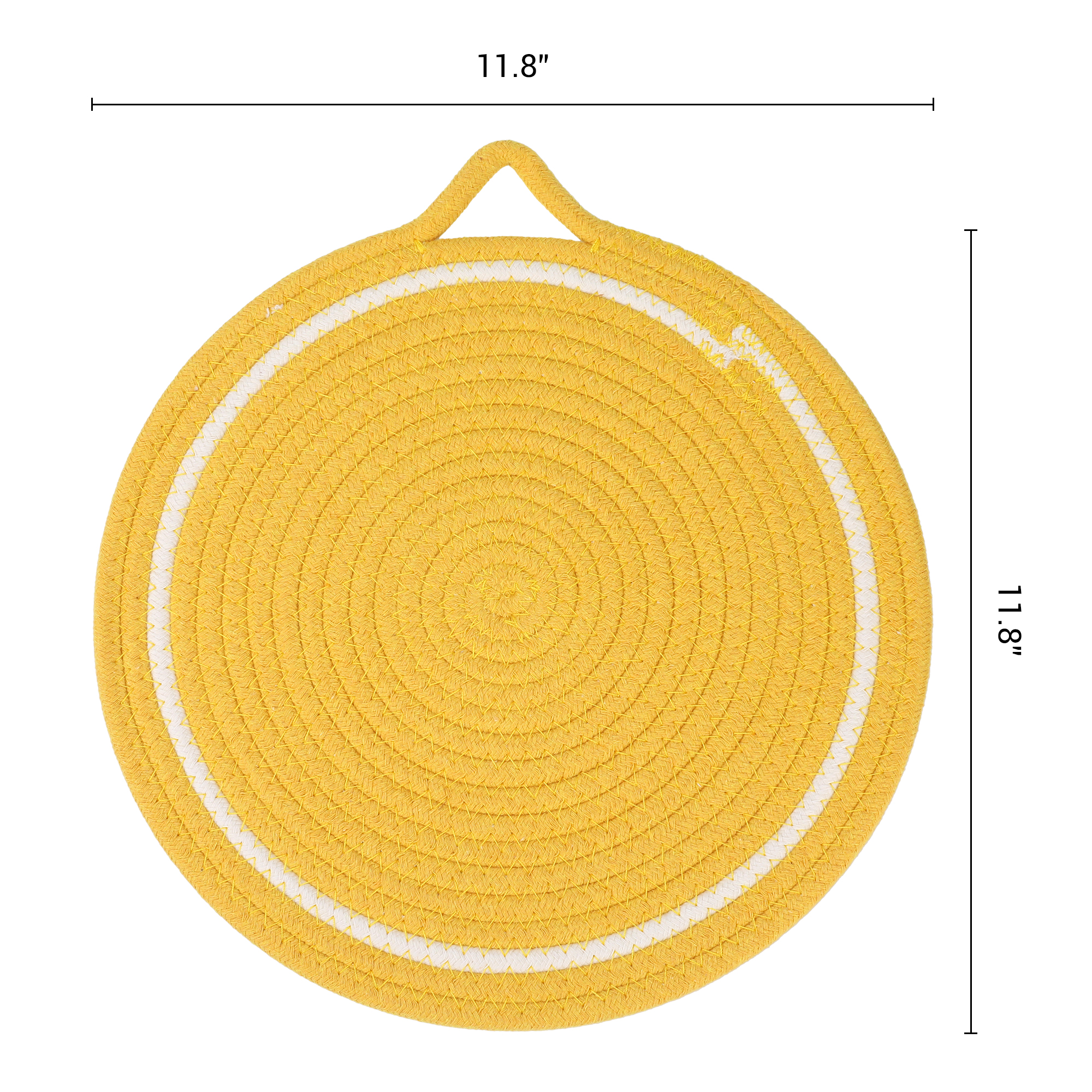 Unique Bargains Set of 6 Farmhouse Round Woven Placemats for Dining Table Decor Yellow