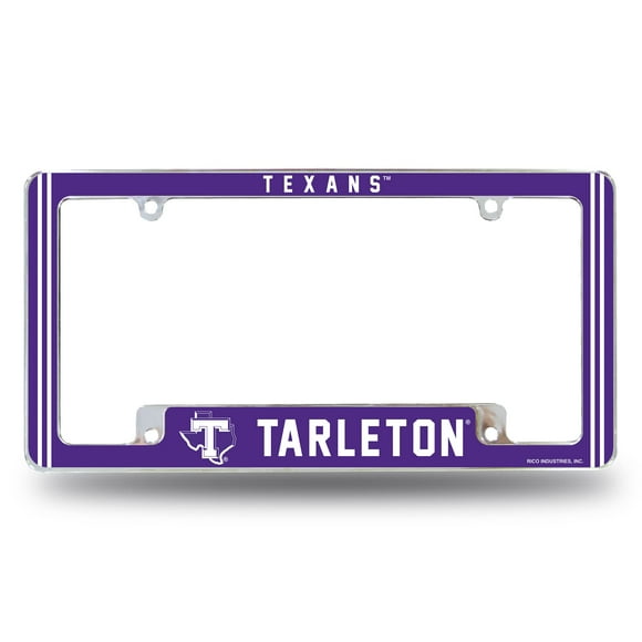 Rico Industries NcAA Tarleton State Texans Alternate 12 x 6 chrome All Over Automotive License Plate Frame for carTruckSUV