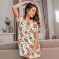 thumbnail image 3 of Fotbe Peach Bata de Dormir para Mujer con Estampado, Camisón de Algodón de Manga Corta, Ropa de Dormir Casual, 3 of 6