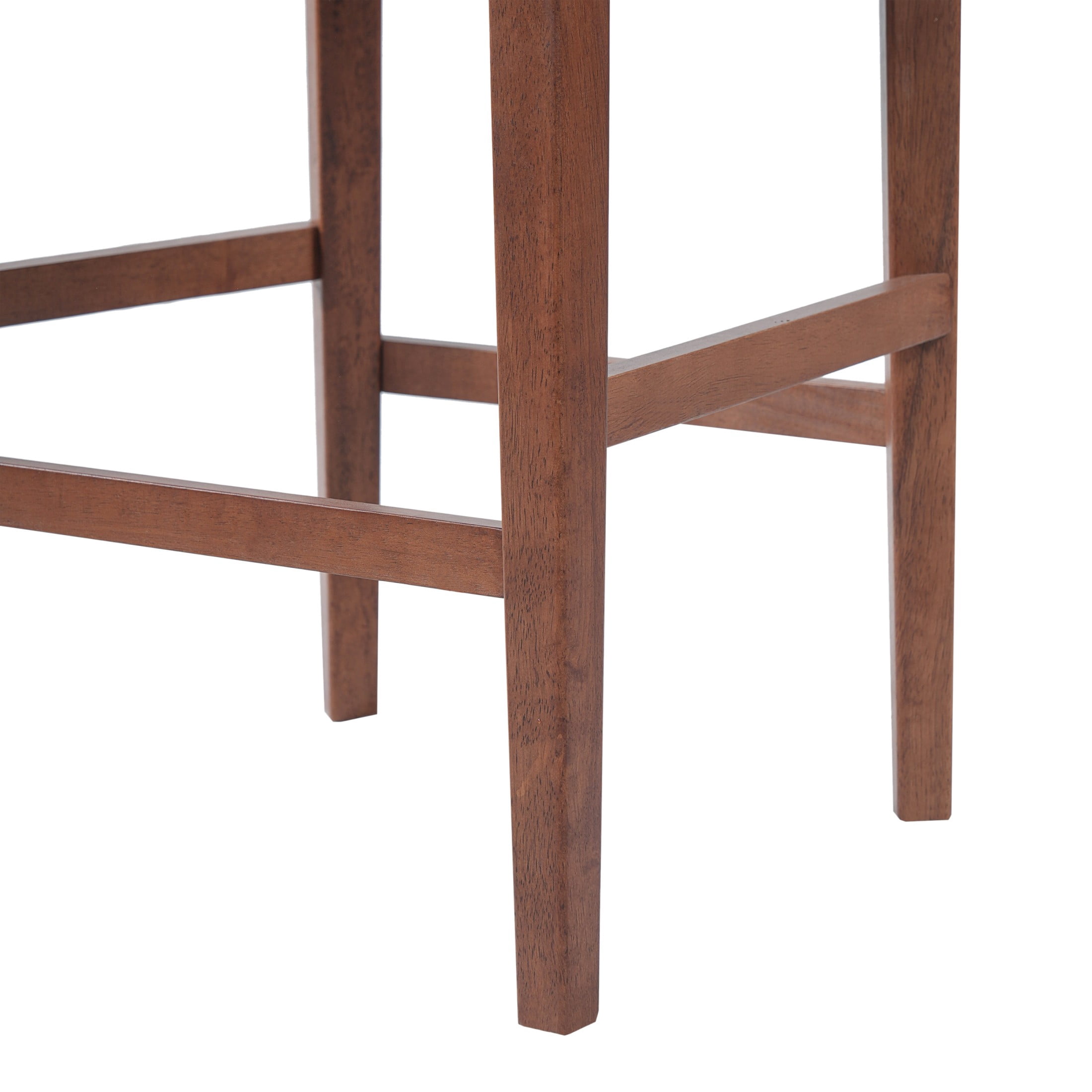Christopher Knight Home Mid-Century Wood Counter Stools with Curved Arms, Walnut+Light Gray, Set of 2