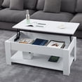thumbnail image 1 of Kadyn Lift Top Extendable Coffee Table, Modern Coffee Tea Table with Storage, MDF Coffee Table Side Table for Living Room, White, 1 of 6