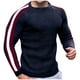 thumbnail image 1 of pstuiky camisa de manga larga para hombre, Suéter de cuello redondo con bloques de color para hombre, suéter de punto, suéter de manga larga cálido e informal para hombre top de hombre xl, 1 of 5