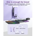thumbnail image 2 of Cargador portátil Power Bank de 1200 mAh con cables integrados, color morado, 2 of 8