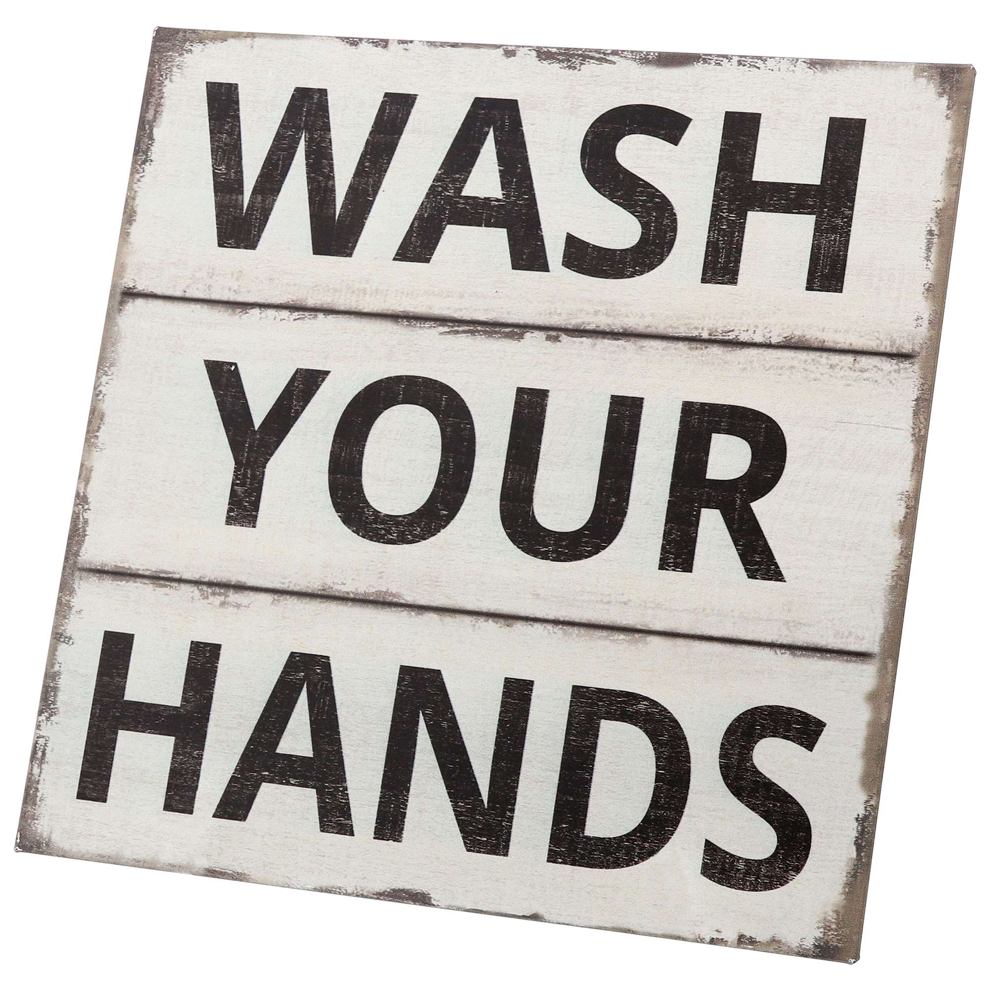 Barnyard Designs Wash Your Hands Sign Primitive Country Farmhouse Bathroom Quotes Home Decor Sign 11” x 11” - image 5 of 7