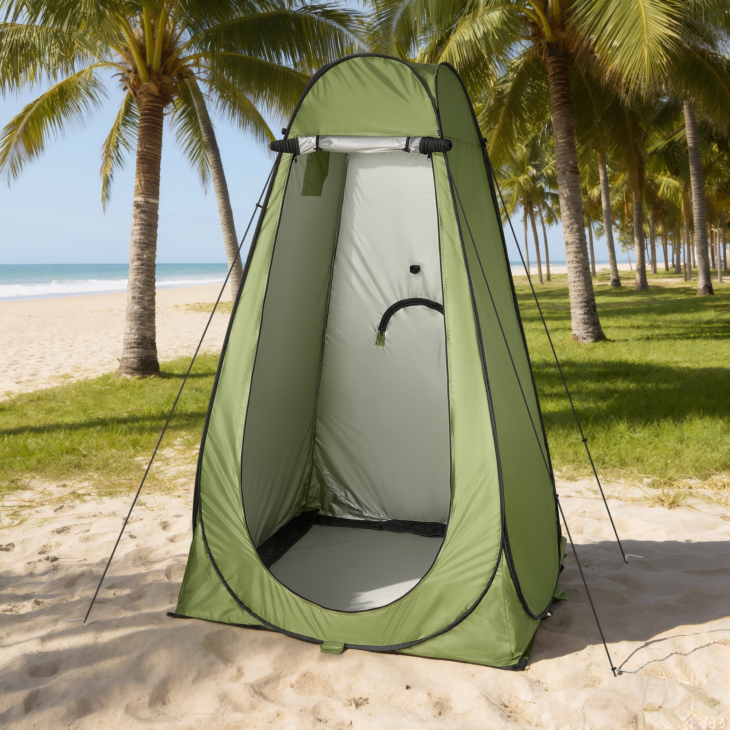 RELOIVE Shower Tent,Pop Up Changing Tent,Portable Camping Privacy Tent,Toilet Tent with Carry Bag for Beach, Camping, Hiking,Military,Green