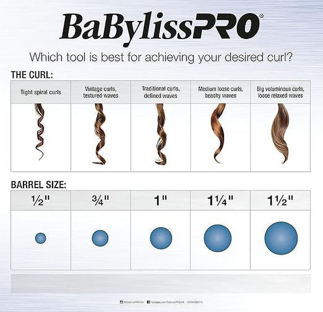 BaBylissPRO Nano Titanium ¾” Small Barrel Curling Iron, All Hair Types, 1 Count