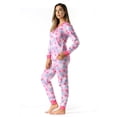 thumbnail image 2 of #FollowMe Women's Printed Henley Thermal Underwear Set with Jogger Pant (Pink - Snowflake, X-large), 2 of 3
