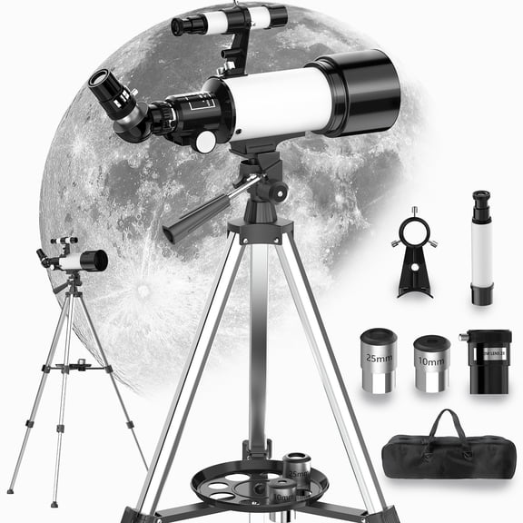 Fenbeli 70mm Astronomical Refractor Telescope for Kids Beginners and Adults with Tripod, Blue