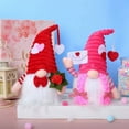 thumbnail image 4 of 2 Pack Lighted Valentines Gnomes Plush Doll, Handmade Mini Scandinavian Swedish Tomte, Light Up Elf Toy Holiday, Battery Operated Valentine's Day Gift Tabletop Ornament, 4 of 7