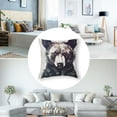 thumbnail image 5 of Acheng Set of 2 Nordic Simple Ink Painting Watercolor Animal Adorable Bear Throw Pillow Case Personalized Cushion Cover New Home Office Decorative Square  12x12in, 5 of 7