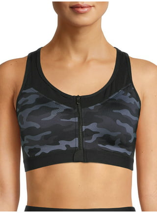 Camo Military Black Gray Khaki Pattern Padded Sports Bra - Inspire