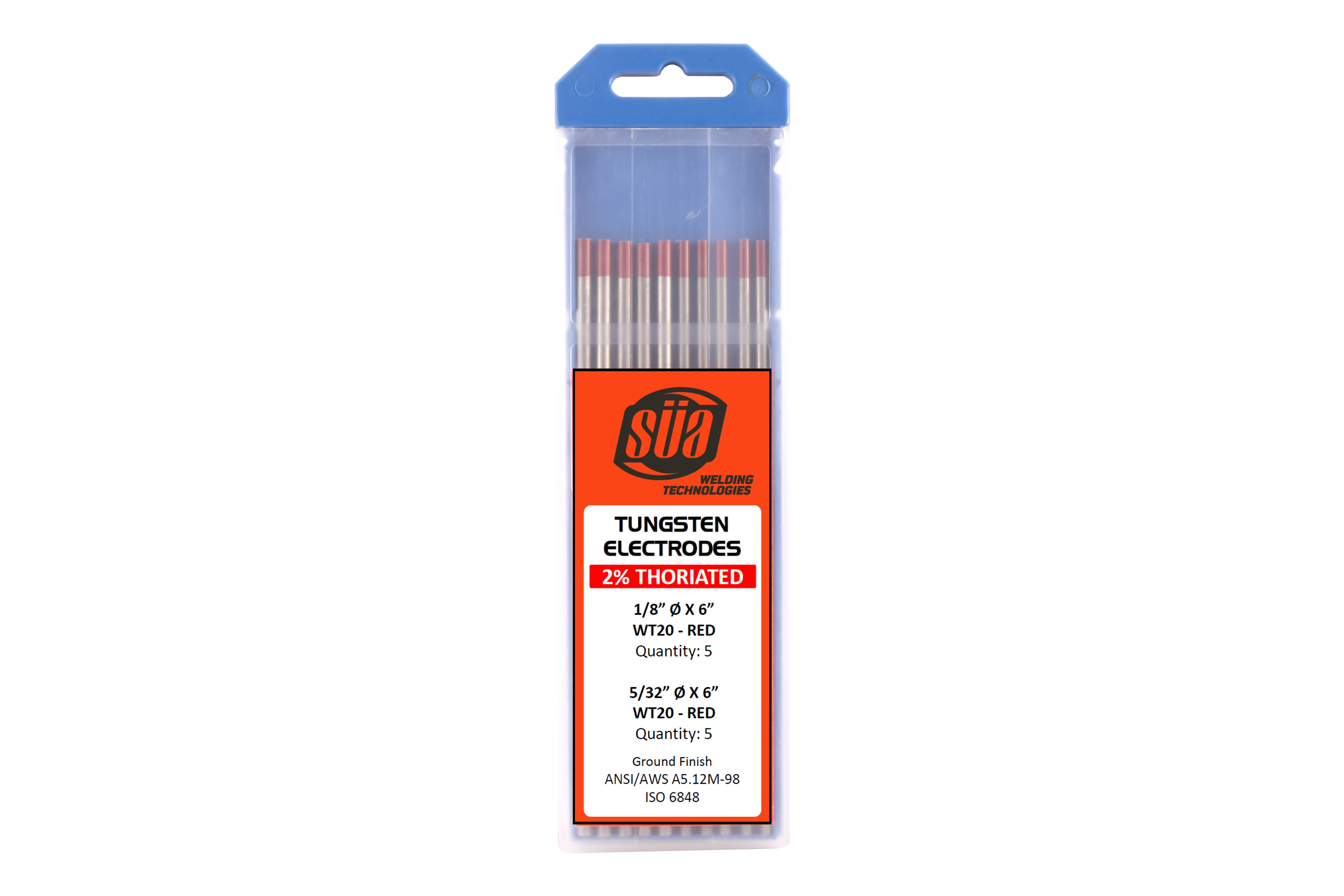 SÜA 2 Thoriated Tungsten Electrode Mixed Sizes 1/8" & 5/32" x 6