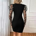 thumbnail image 6 of BangWanChi Black Dresses for Women Fashion Women Summer Casual V-Neck Long Sleeve High Waist Mini Dress, 6 of 9