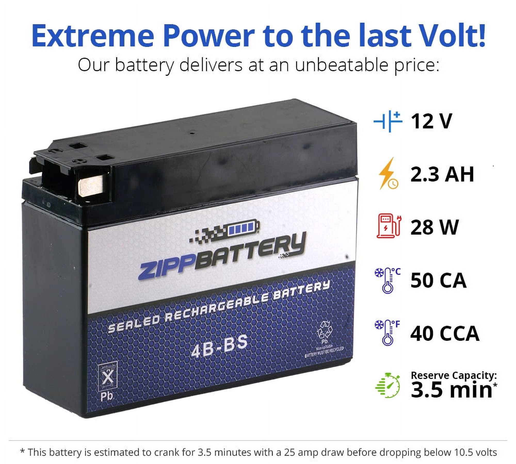 Yt4B-Bs High Performance - Sealed Agm Motorcycle Battery For 2007 Yamaha Ttr 50E