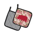 thumbnail image 2 of Caroline's Treasures BB1130-RS-PK-PTHD Hippopotamus Shabby Chic Pink Roses Pair of Pot Holders , 7.5HX7.5W, multicolor, 2 of 3