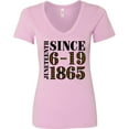 thumbnail image 3 of Inktastic Juneteenth Since 6-19-1865 Women's V-Neck T-Shirt, 3 of 5