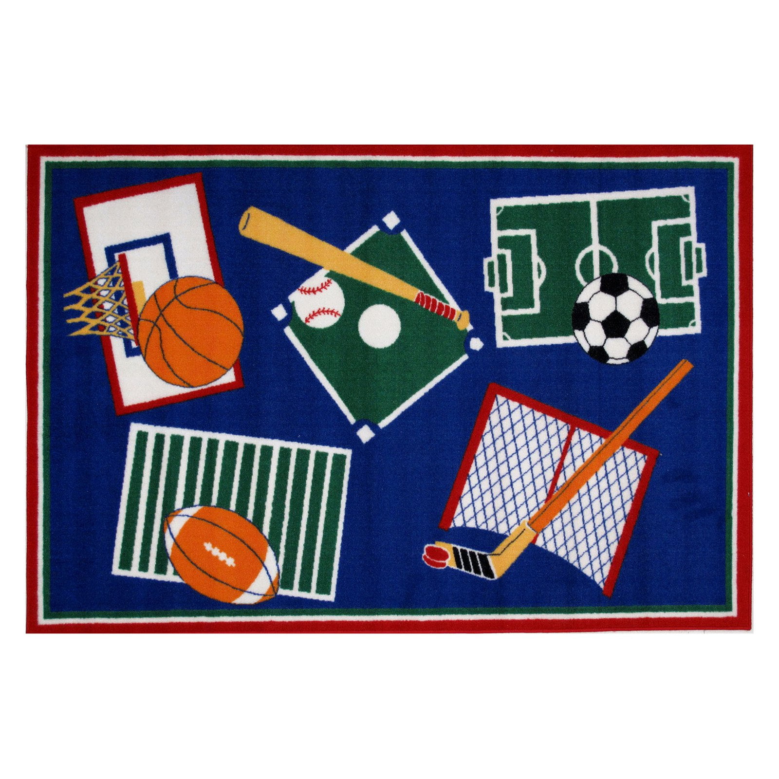 Fun Rugs Fun Time BBB001 Sports A Rama Area Rug Multicolor