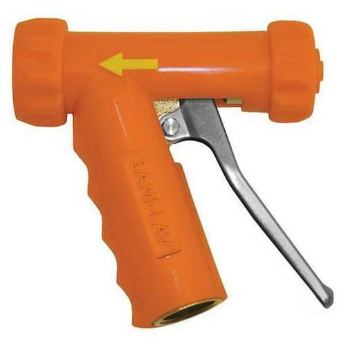 Pistol Grip Spray Nozzle, 3/4" Female, 150 psi, 7 gpm, Safety Orange