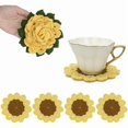 thumbnail image 1 of wonima02 Sunflower Crochet Coasters with Plant Pot-Container Beverage Coaster Sets with Holder Bar Coasters for Drinks Coffee Table Desk-Succulent Plant Pot Coaster-Set of 5, 1 of 1