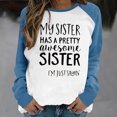 thumbnail image 2 of IROINNID Women's Long Sleeve Sweatshirt Round Neck Mid-Length Print Stylish Tops Pullover Sweatshirts, Blue, 2 of 4