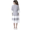 thumbnail image 4 of eloria Women Box Plated Fit and Flare Dress Party Wear Causal Midi Dress Knee Long One Piece Dress, Color: Light Grey 2, Size: L, 4 of 6