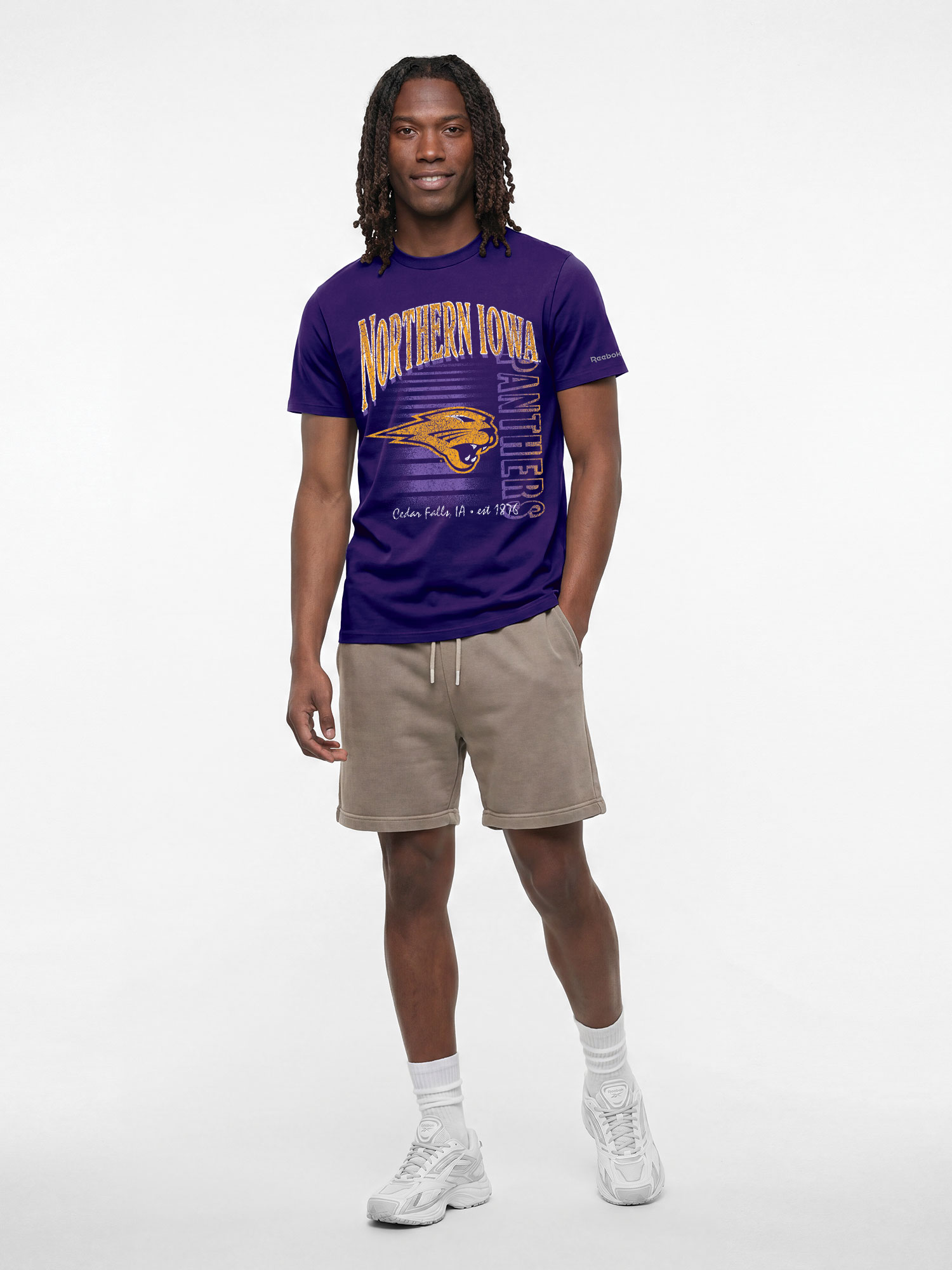 Northern Iowa Panthers Reebok Mens Crew Neck Short Sleeve T-Shirt