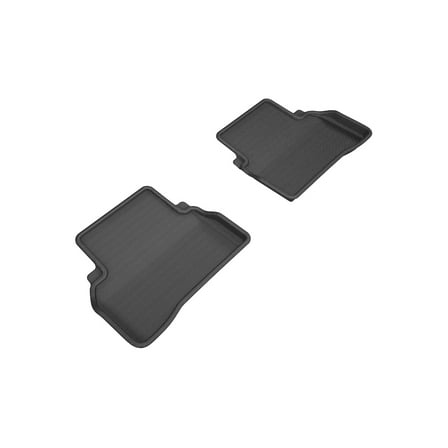 3D MAXpider 2015-2020 Mercedes Benz C-Class Sedan W205 Kagu 2nd Row Floormats - Black (L1MB06921509)