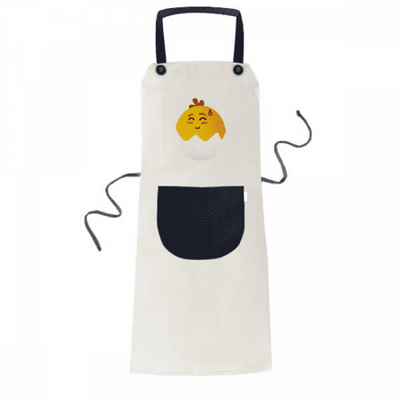 

Egg Speechless Lovely Happy Apron Cooking Bib Beige Kitchen Pocket Women Men