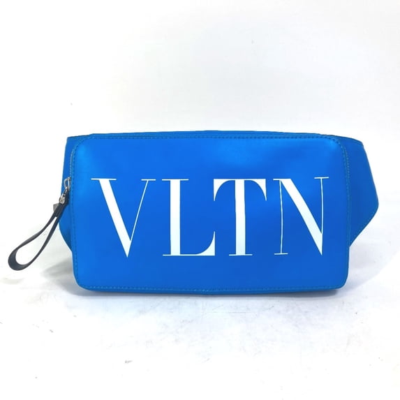 Pre-Owned Valentino TY0B0719 VLTN logo Cross Shoulder Bag Waist Pouch blue White (Good)