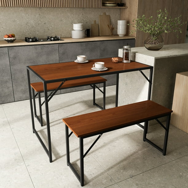 Snailhome Dining Table Set Kitchen And Bench For 4 Persons Room Small Spaces With Chairs Home Furniture Rectangular Modern Com Dining Table Set Kitchen, Kitchen Side Table With Stools