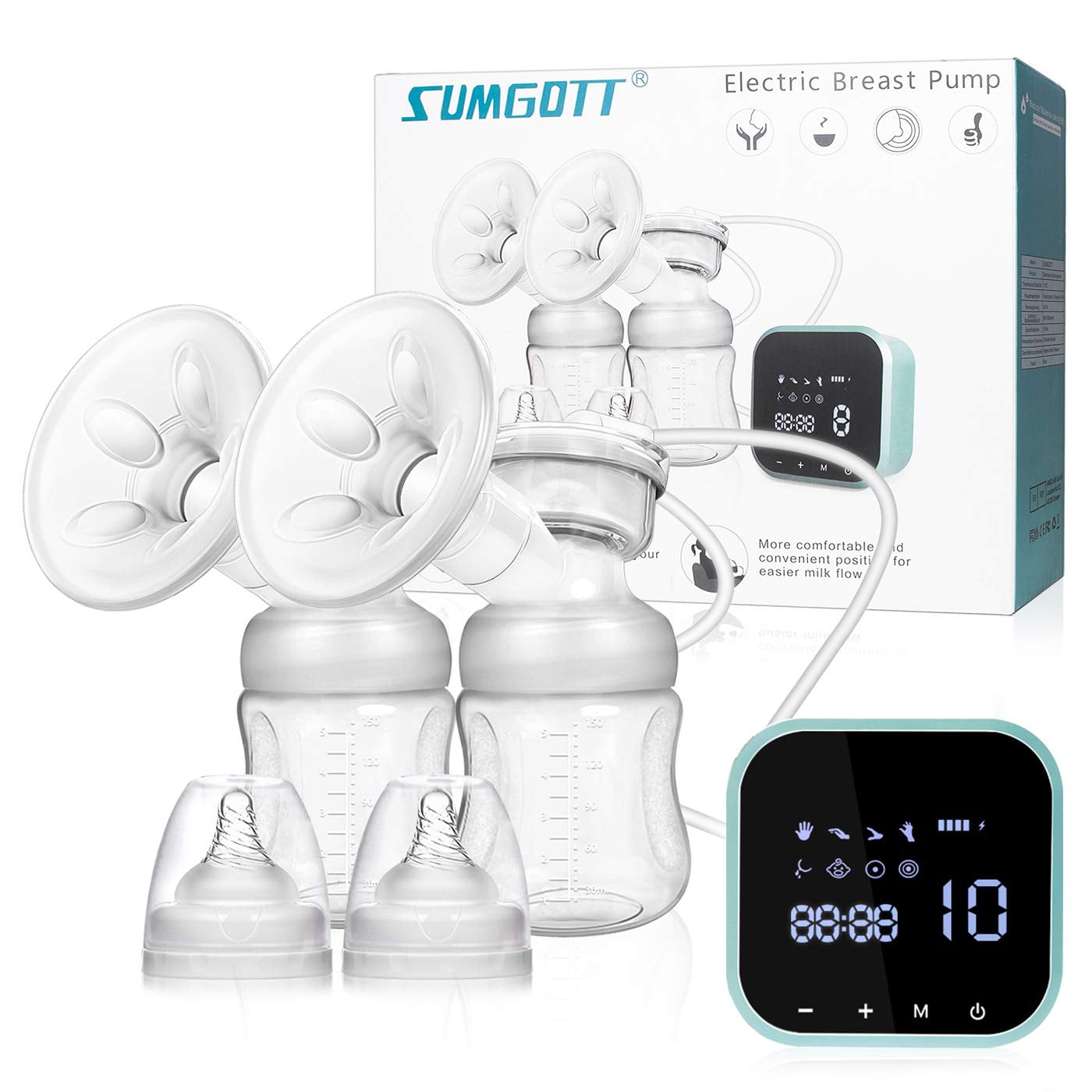 Electric Breast Pump Massage Suction Breastfeeding Breast Pump Milk Pump USB Charging Single Baby Breast Pump for Travel 