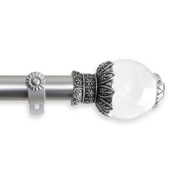 Contemporary Home Living 54.25" Silver and White Ray Contemporary Curtain Rod