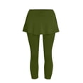 thumbnail image 3 of FAHXNVB Skirted Legging for Women Athletic Yoga Legging with Skirts Women Tennis Leggings Clothes,XL,Army Green, 3 of 5