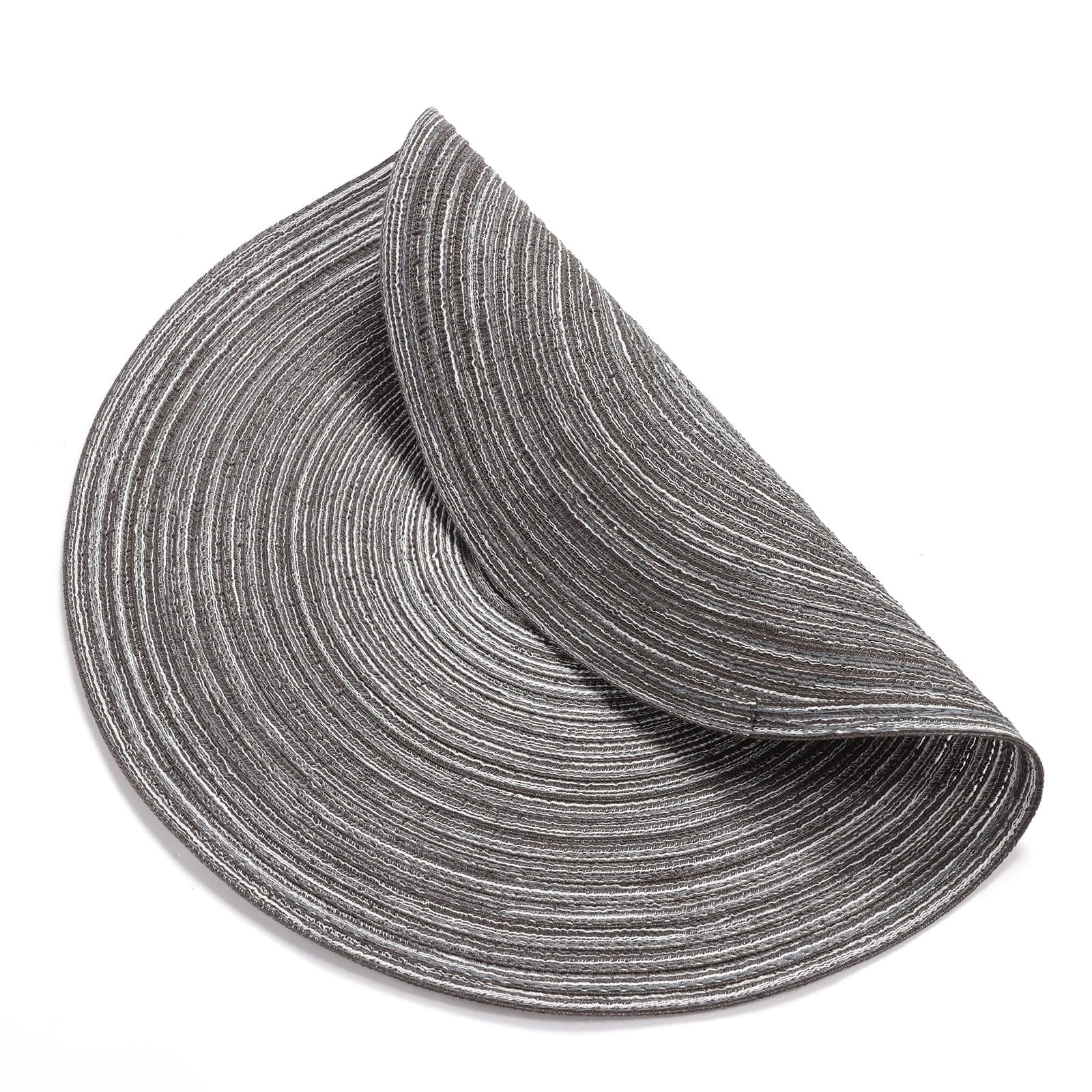Round Placemats Set of 6 Woven Braided 15 inch Circle Placemat for Dining Tables Kitchen Table Mats Washable