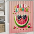 thumbnail image 5 of JRXY Summer Pillow Covers Hello Summer Vibes with Watermelon Pineapple Bicycle Tropical Flowers Palm Leaves Lemon Shower Curtain White, 5 of 6