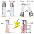 thumbnail image 3 of Salt and Pepper Grinder Set of 3 Sea Salt Grinder Black Pepper Mill Refillable Salt and Pepper Shakers Adjustable Coarseness Ceramic Rotor Stainless Steel Salt Pepper Mill Grinder, 3 of 8