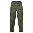 thumbnail image 5 of LEEYNEER Cargo Pants for Men Big & Tall Cotton Casual Elastic Waist Pants Strench Multi Pocket Straight Wide Leg Pants, 5 of 5
