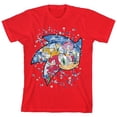 thumbnail image 4 of Bioworld Sonic the Hedgehog Mosaic Modern Character Art Youth Red Short Sleeve Tee-XXL, 4 of 7